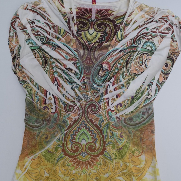 Light Multi Color Poly Dress with Mesh Pattern Waist - Picture 5 of 7